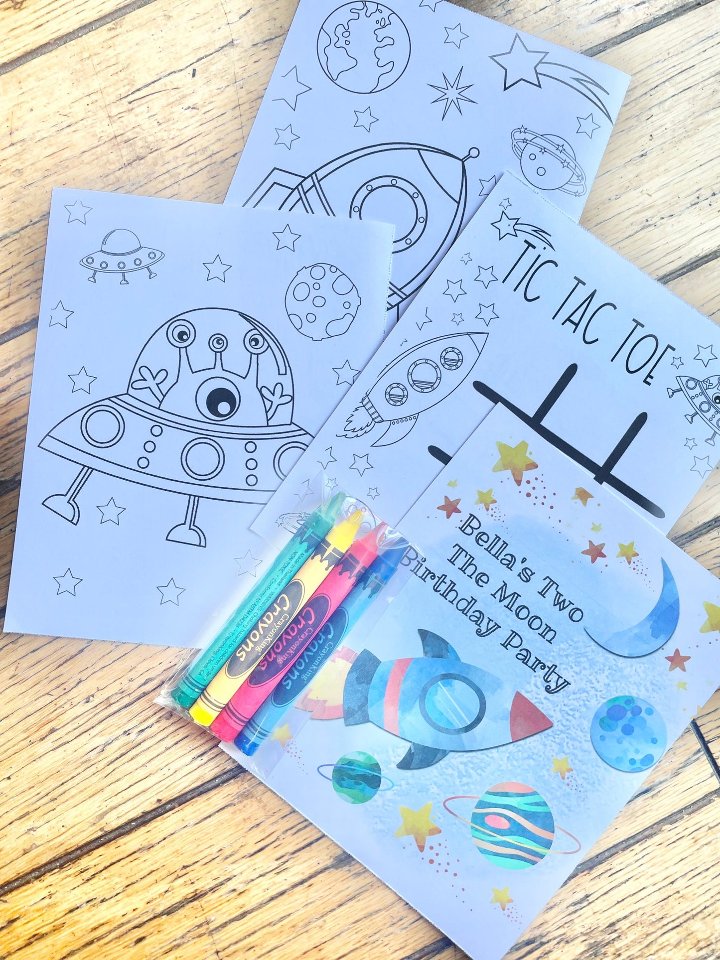 Personalized Outer Space Coloring Kit Favors