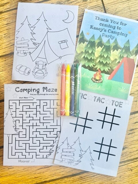 Personalized Camping Coloring Kit Favors