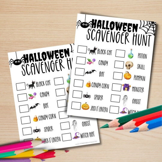 Printable Halloween Scavenger Hunt Game