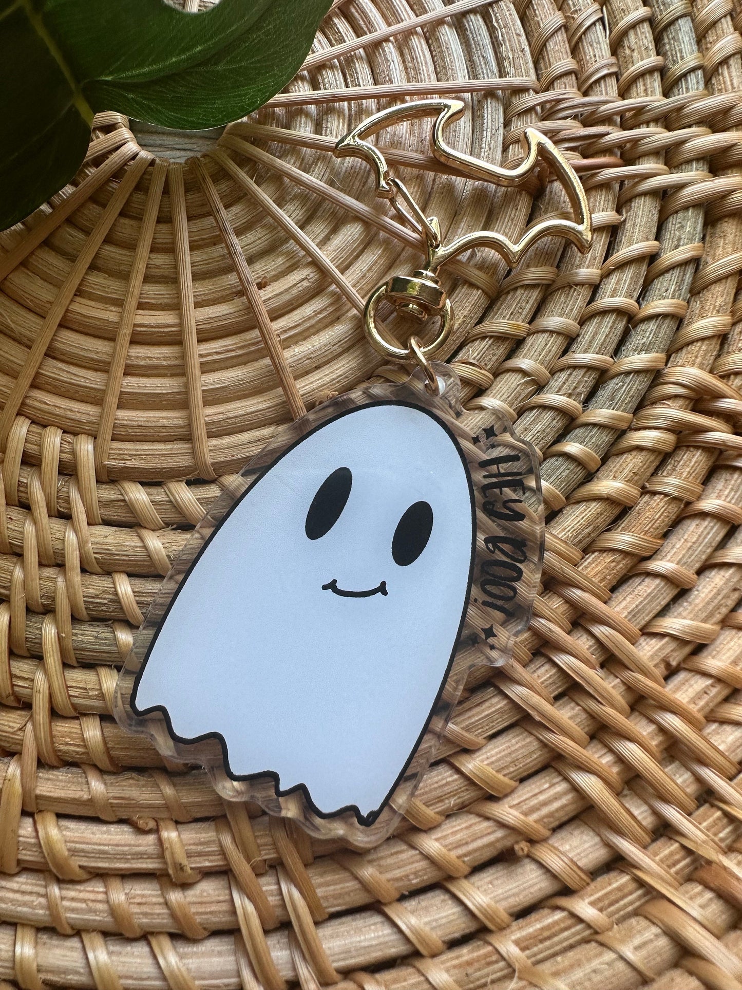 Hey Boo Ghost Acrylic Keychain