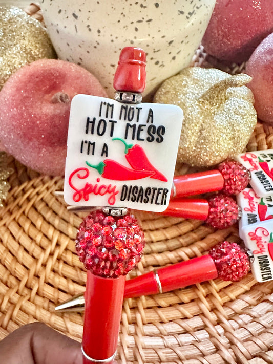 Hot Mess, Spicy Disaster Beaded Pen