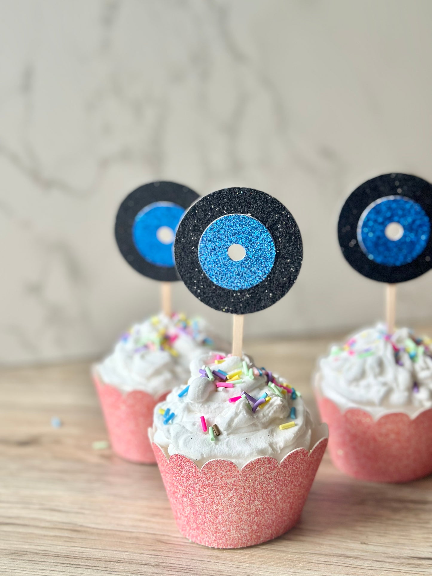 Record Cupcake Toppers - Set of 12