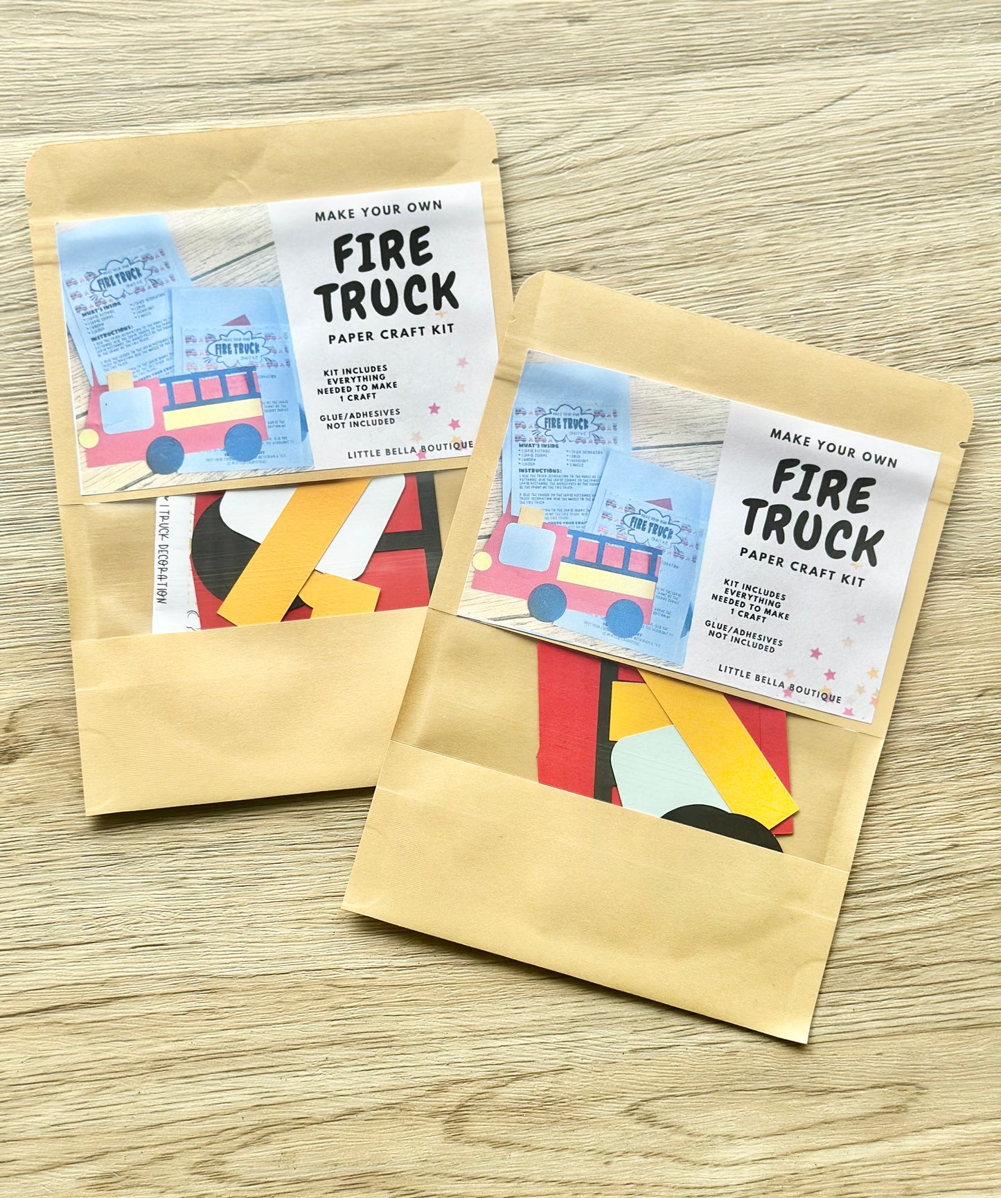 Make Your Own Fire Truck Paper Craft Kit