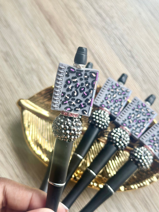 Leopard Planner Beaded Pen