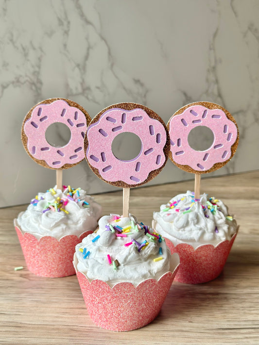 Donut Cupcake Toppers - 12ct