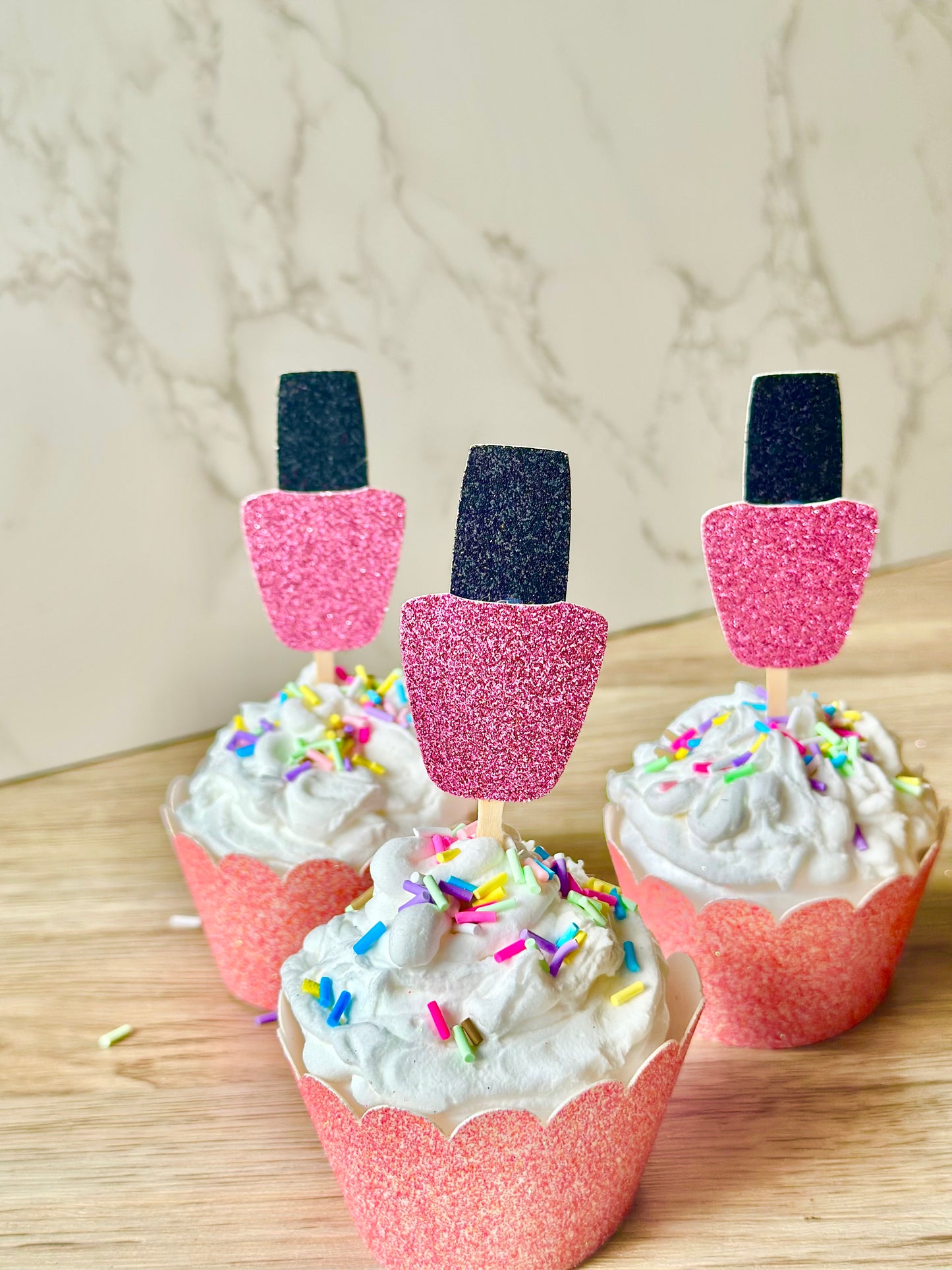 Nail Polish Cupcake Toppers - Set of 12