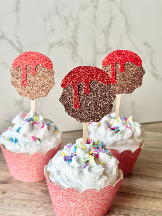Meatball Cupcake Toppers - 12ct