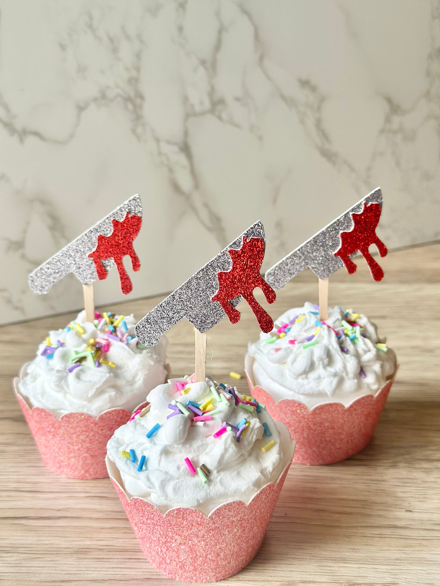 True Crime Knife Cupcake Toppers - Set of 12