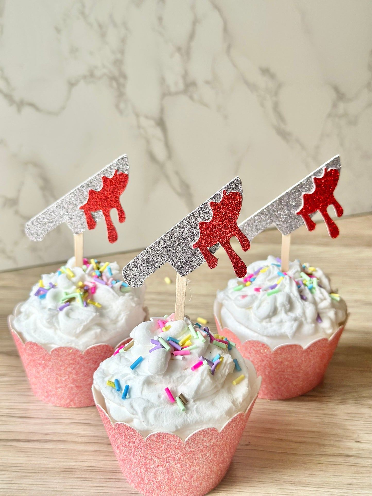 READY TO SHIP True Crime Knife Cupcake Toppers
