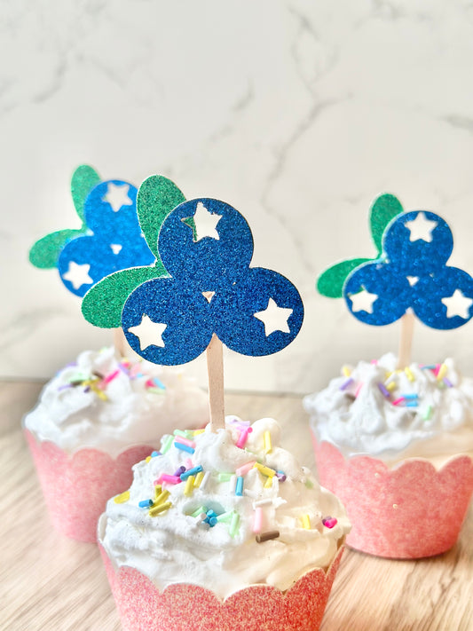 Blueberry Cupcake Toppers - Set of 12