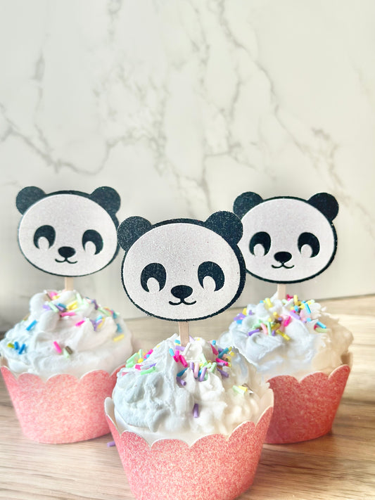 Panda Cupcake Toppers - 12ct