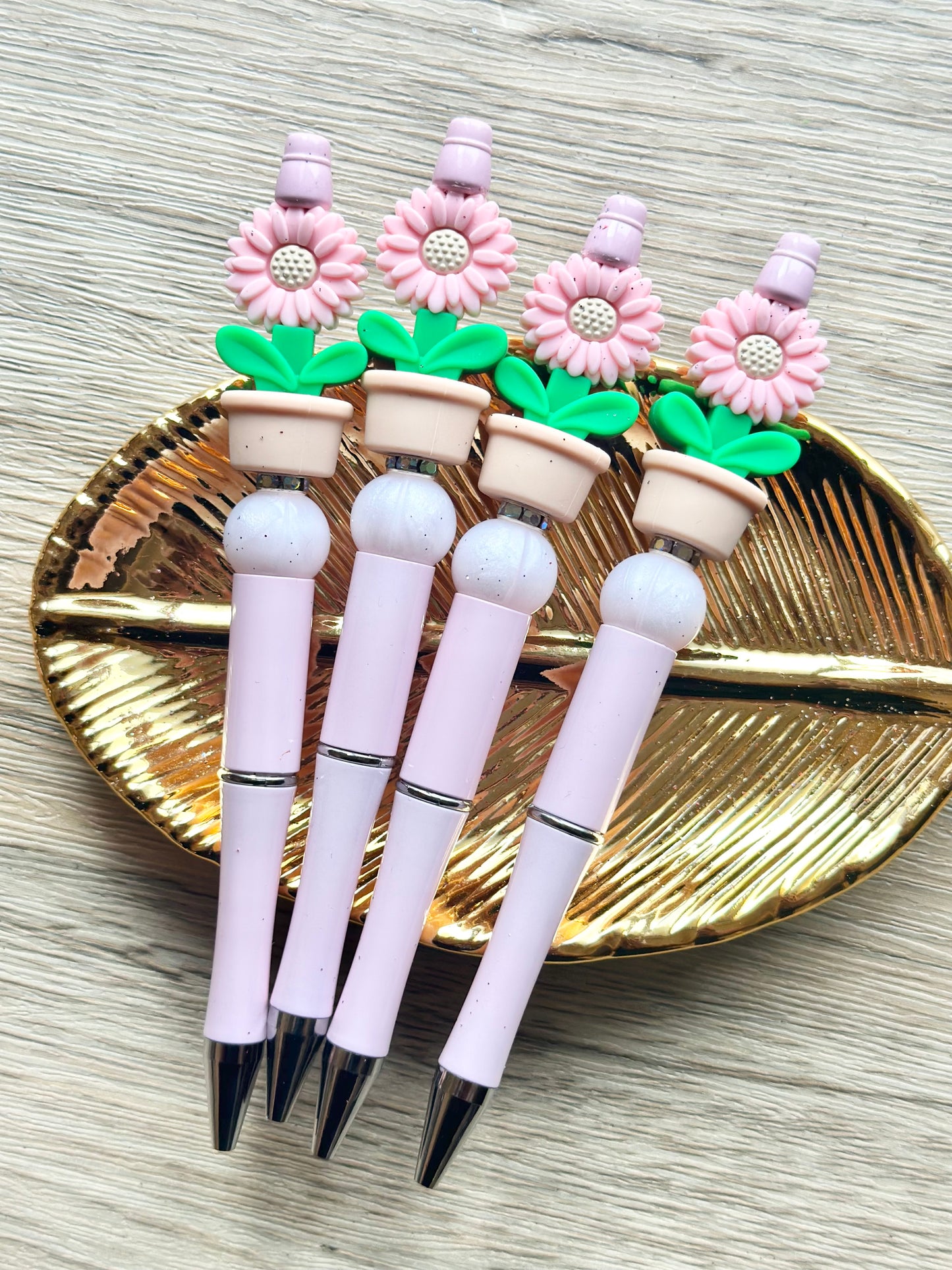 Pink Daisy Beaded Pen