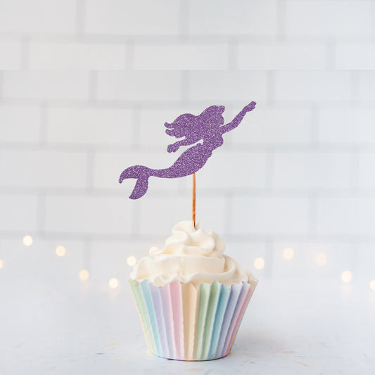 READY TO SHIP Swimming Mermaid Cupcake Toppers