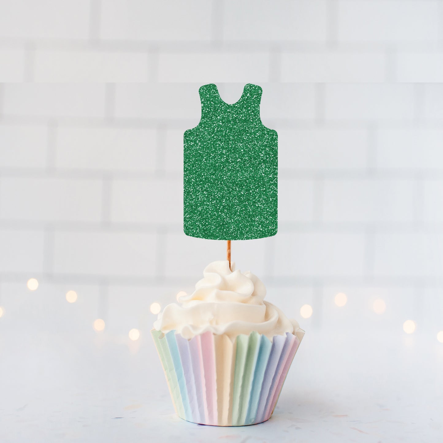 Glitter Basketball Jersey Cupcake Toppers