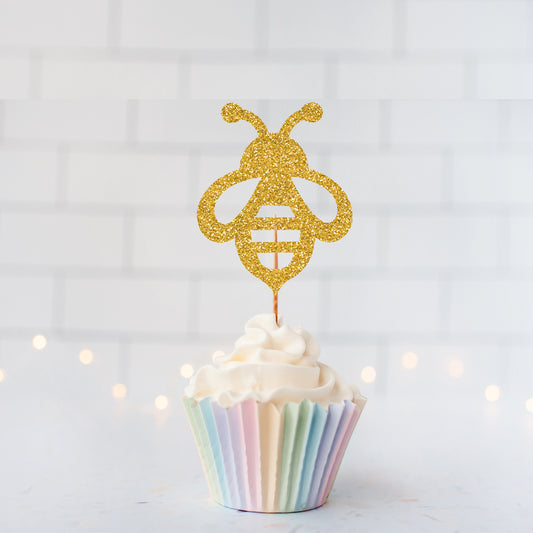 READY TO SHIP Bee Cupcake Toppers