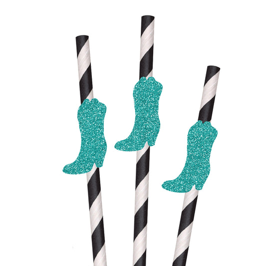 Cowgirl Boots Party Straws - Set of 10