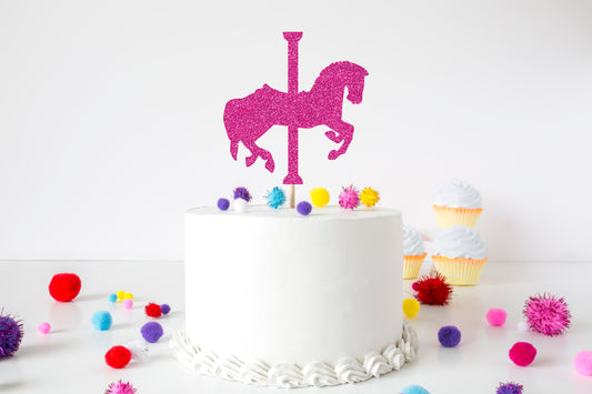 Glitter Carousel Horse Cake Topper