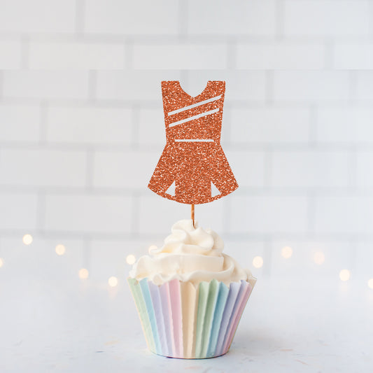 READY TO SHIP Cheerleading Uniforms Cupcake Toppers
