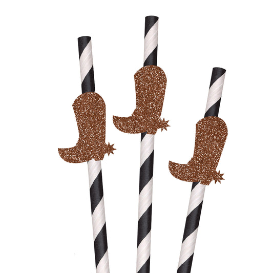 Cowboy Boots Party Straws - Set of 10