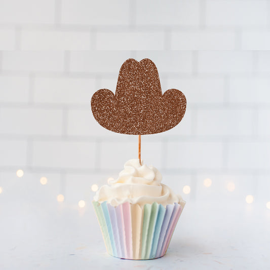 READY TO SHIP Cowboy Hat Cupcake Toppers