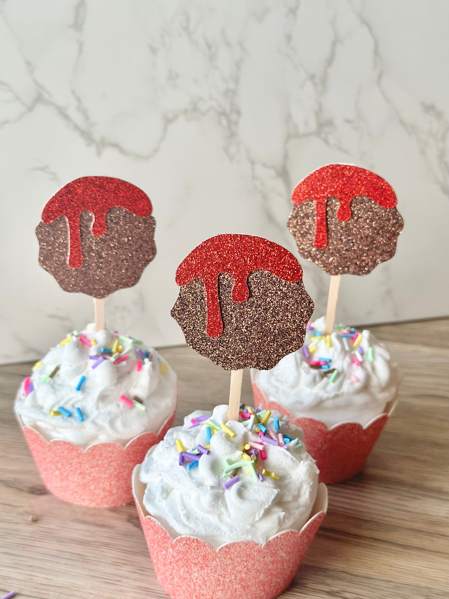 Meatball Cupcake Toppers - 12ct