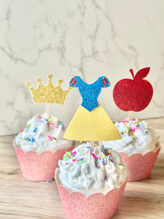 Snow Princess Cupcake Toppers - Set of 12