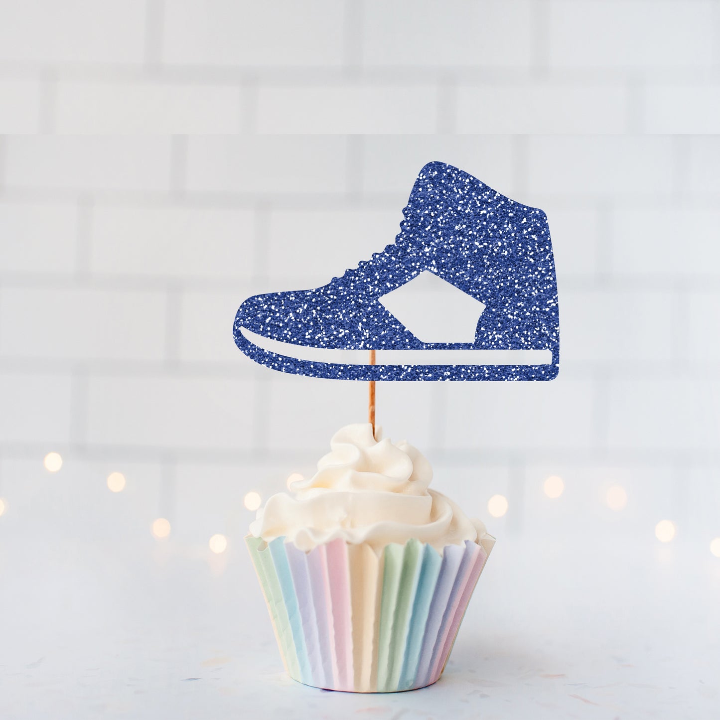 Glitter Tennis Shoes Cupcake Toppers