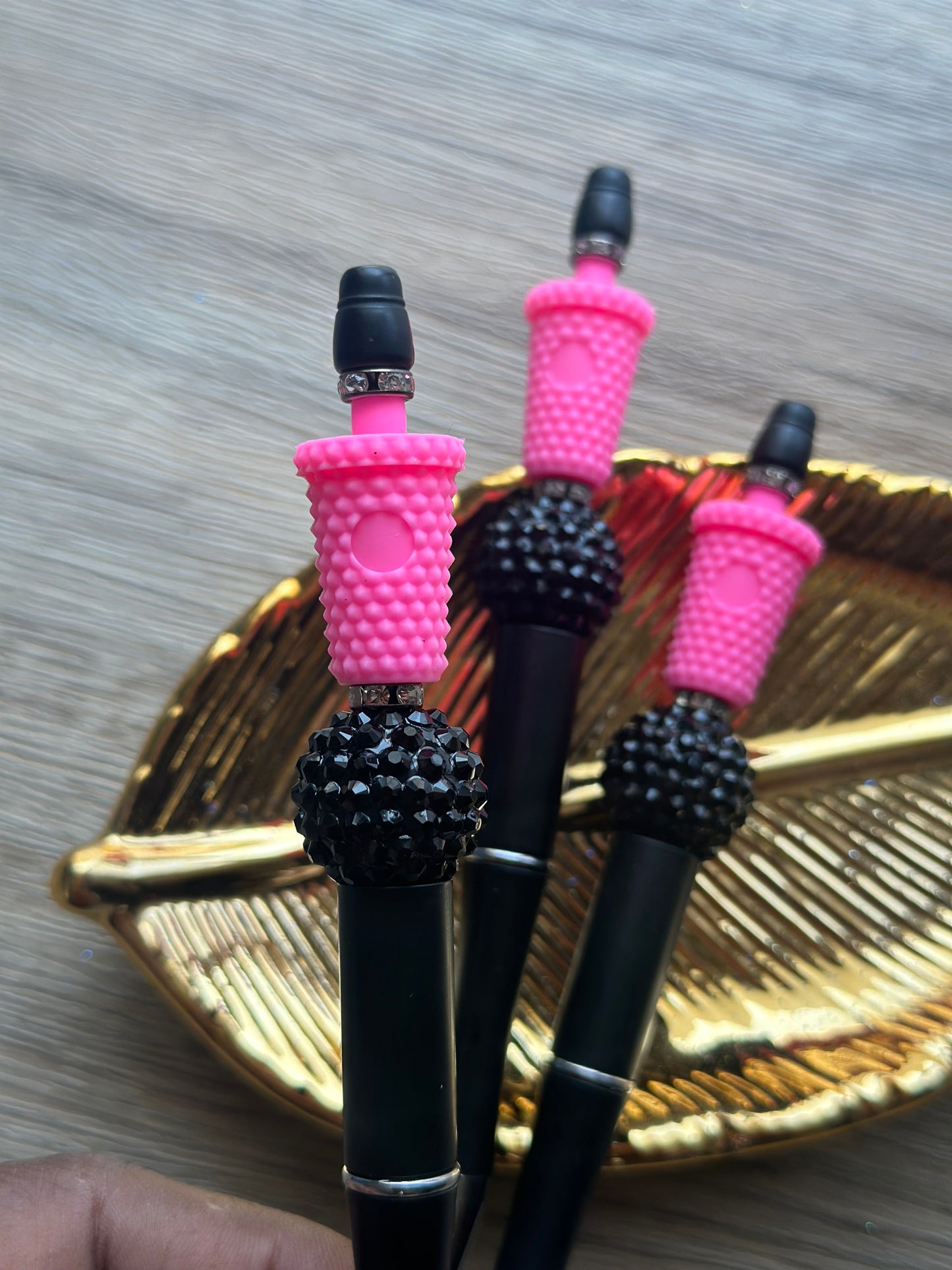 Studded Tumbler Beaded Pen - Pink Version