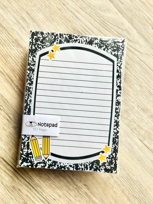 Composition Book Inspired Notepad