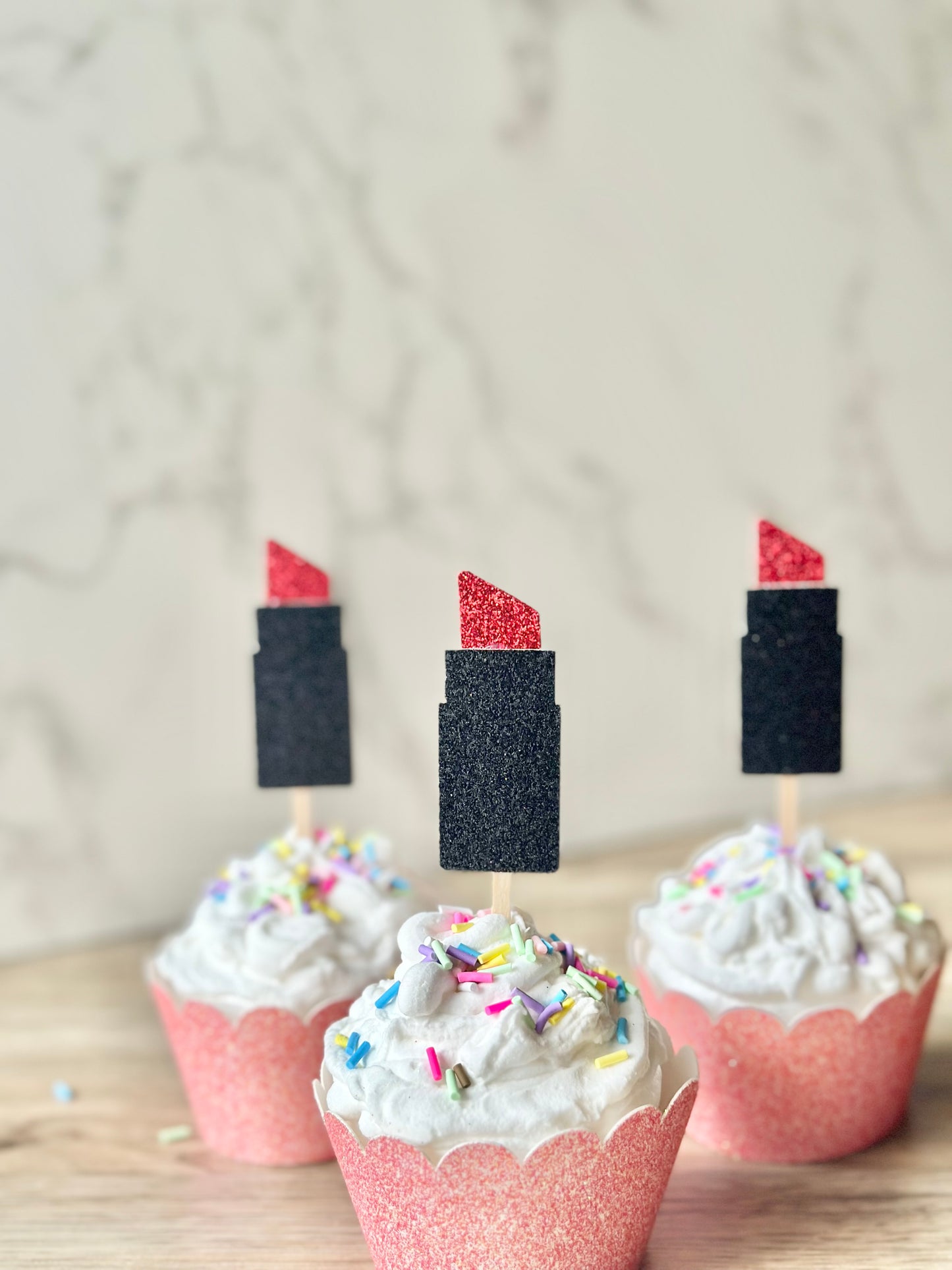 Lipstick Cupcake Toppers