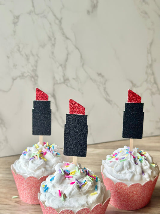 Lipstick Cupcake Toppers