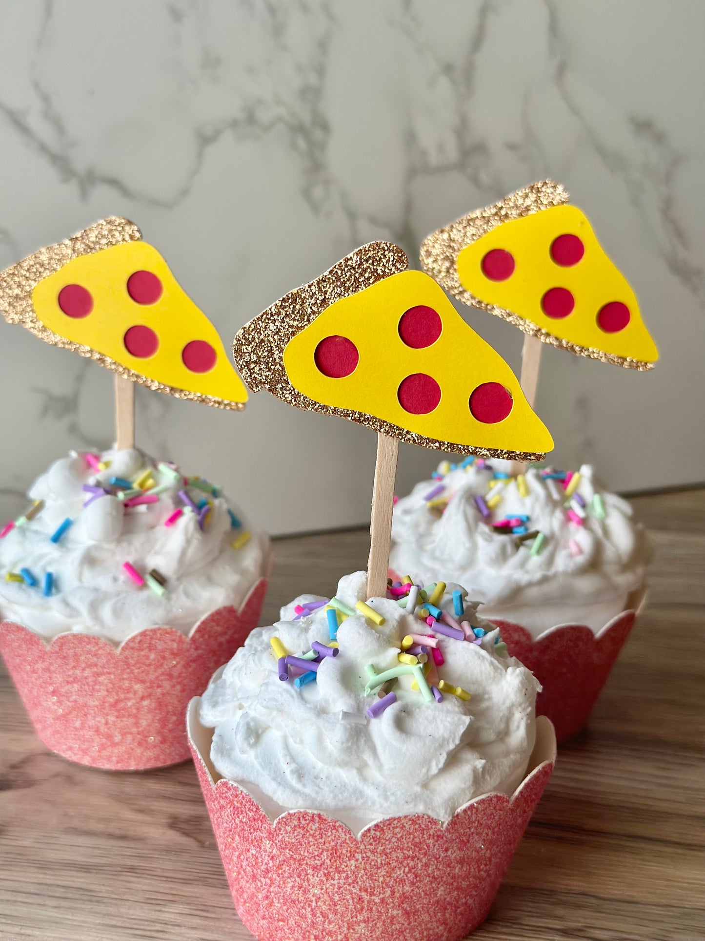 Pizza Cupcake Toppers - 12ct