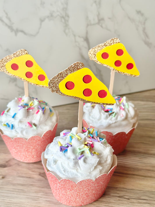 Pizza Cupcake Toppers - 12ct