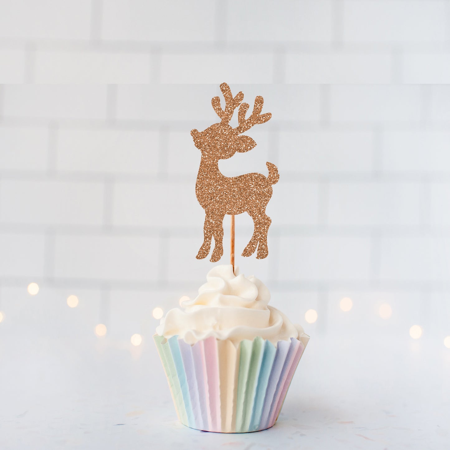 Glitter Reindeer Cupcake toppers