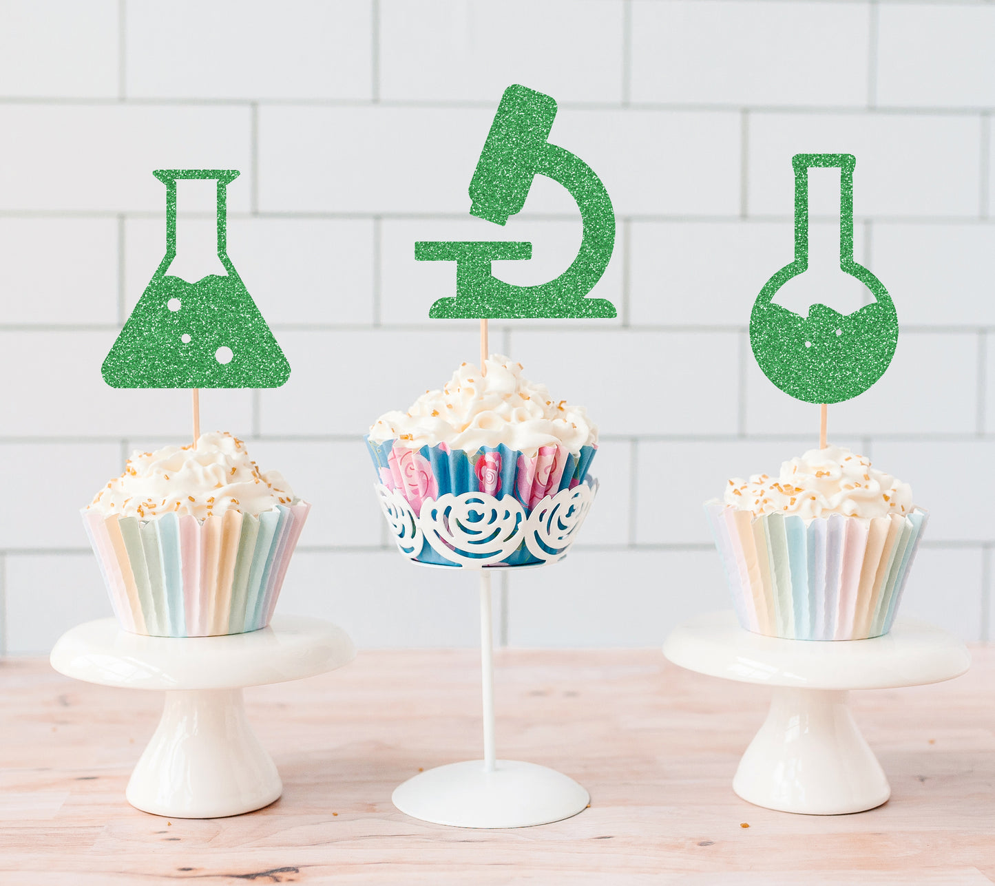 Glitter Science Cupcake Toppers