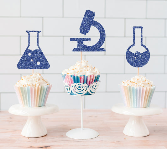 READY TO SHIP Science Cupcake Toppers