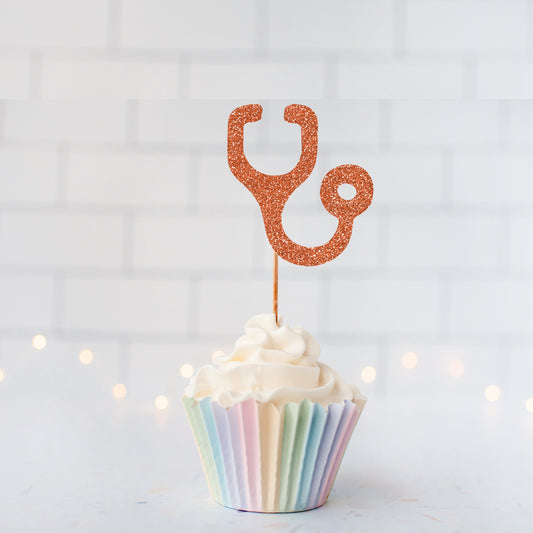 READY TO SHIP Stethoscope Cupcake Toppers