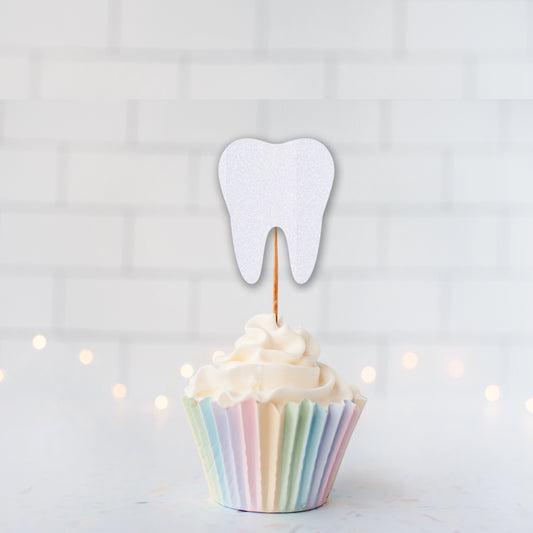 Glitter Tooth Cupcake Toppers