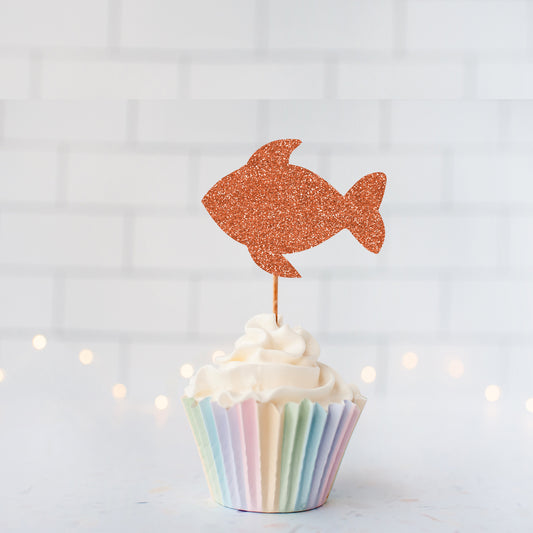 Glitter Tropical Fish Cupcake Toppers