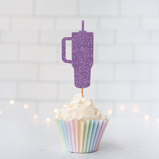 Glitter Water Bottle Cupcake Toppers