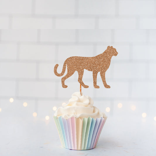 READY TO SHIP Cheetah Cupcake Toppers
