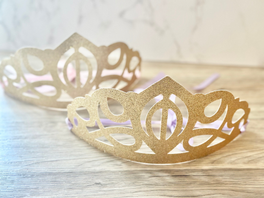 Glitter Princess Paper Crown - Princess Paper Crown Favors
