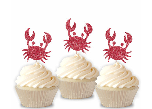 READY TO SHIP Crab Cupcake Toppers