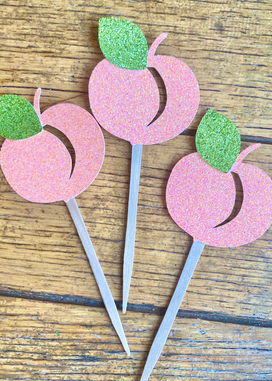 Peach Cupcake Toppers - 12ct