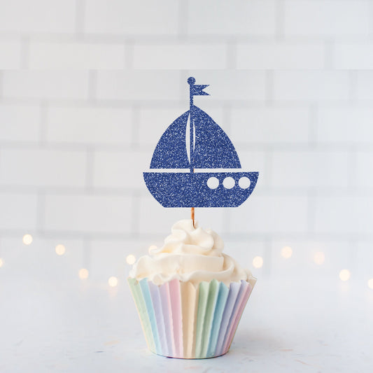 READY TO SHIP Sailboat Cupcake Toppers