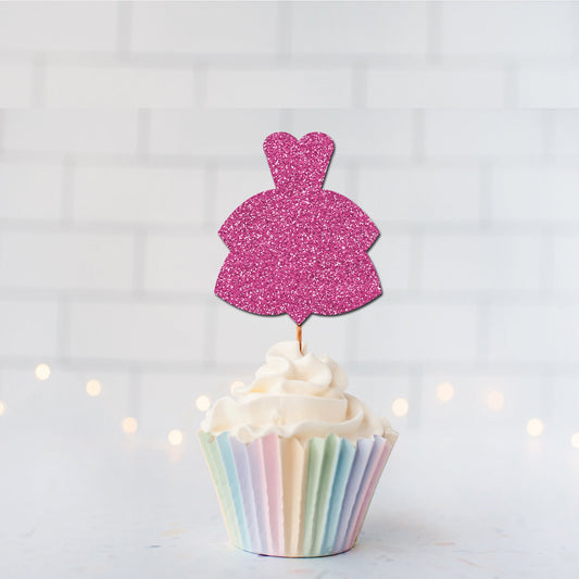 READY TO SHIP Party Dress Cupcake toppers