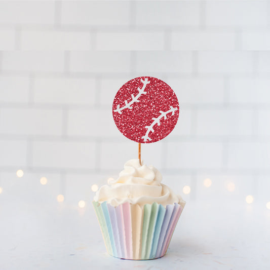 READY TO SHIP Baseball Cupcake Toppers