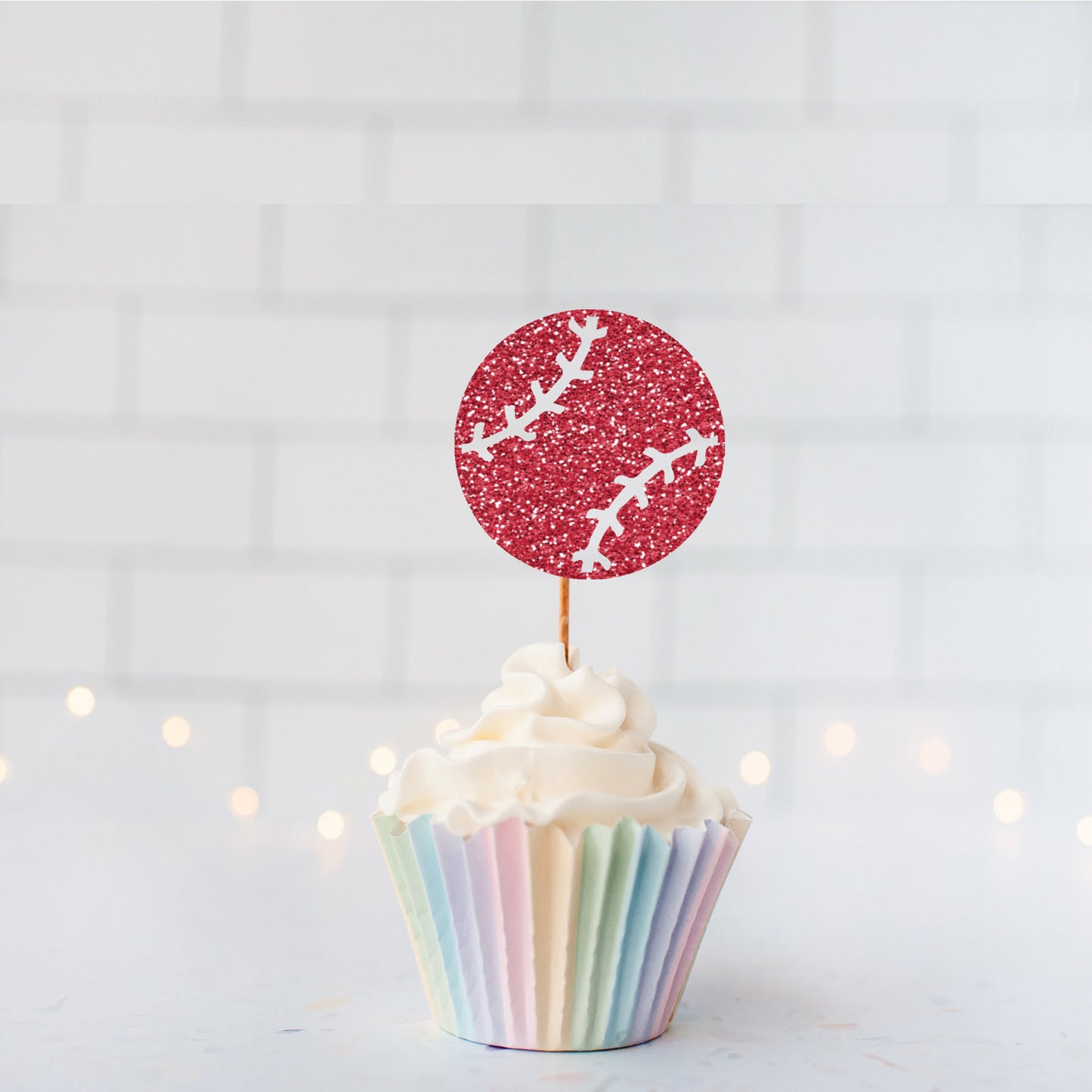 READY TO SHIP Baseball Cupcake Toppers