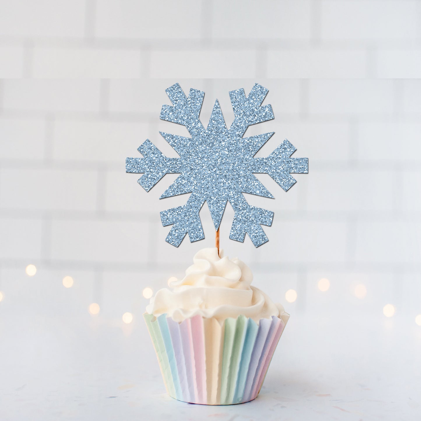 Glitter Snowflake Cupcake Toppers