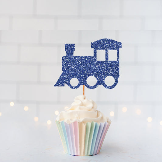 Glitter Train Cupcake toppers